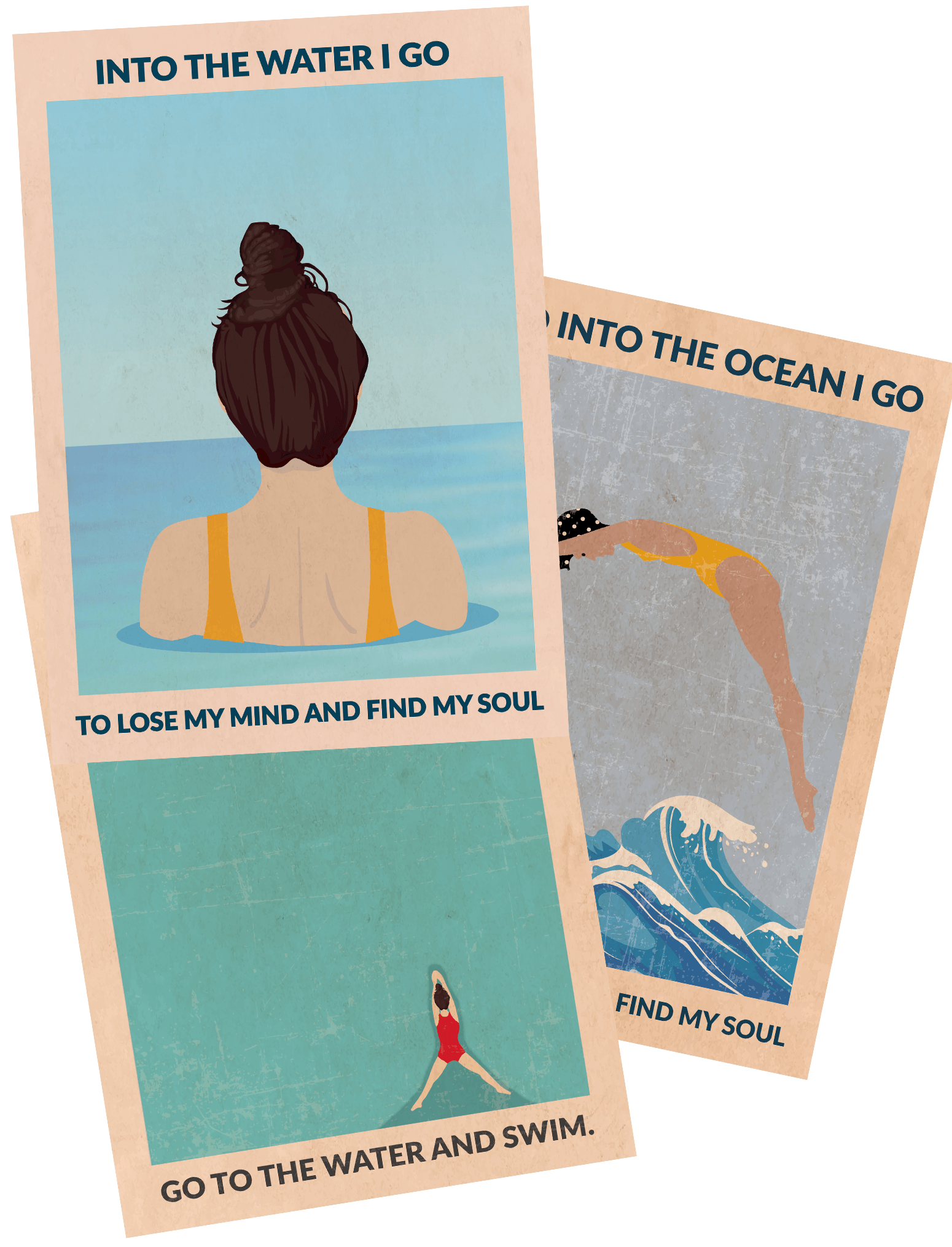 Wild Swimming Art Print Gallery Wall Bundle