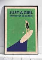Just a Girl who loves to Paddle (green/grey)