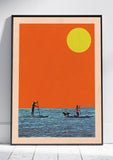Paddle Couple with Dog (sunset)